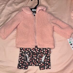Carter's Pink Jacket with Floral Set